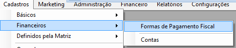 Acesso ao menu