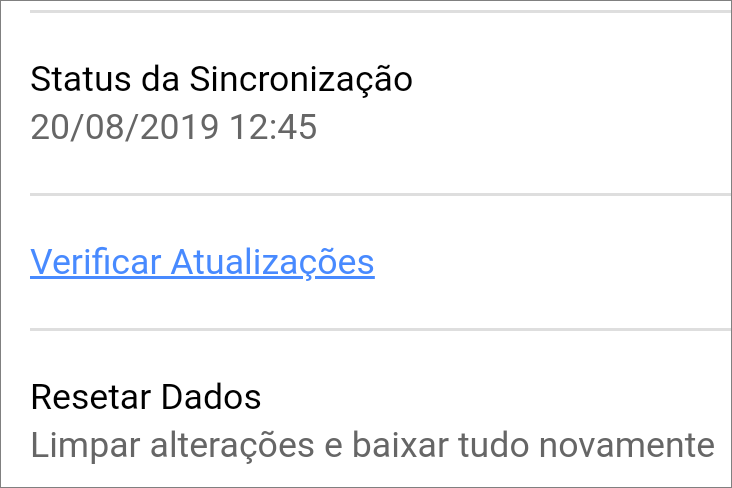 botão verificar atualizações