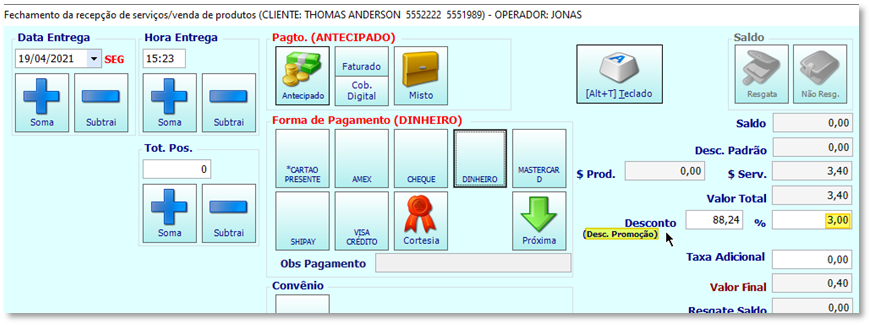 Fechamento de ticket